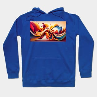 Vibrant 3D Abstract: Dynamic Visual Exploration Hoodie